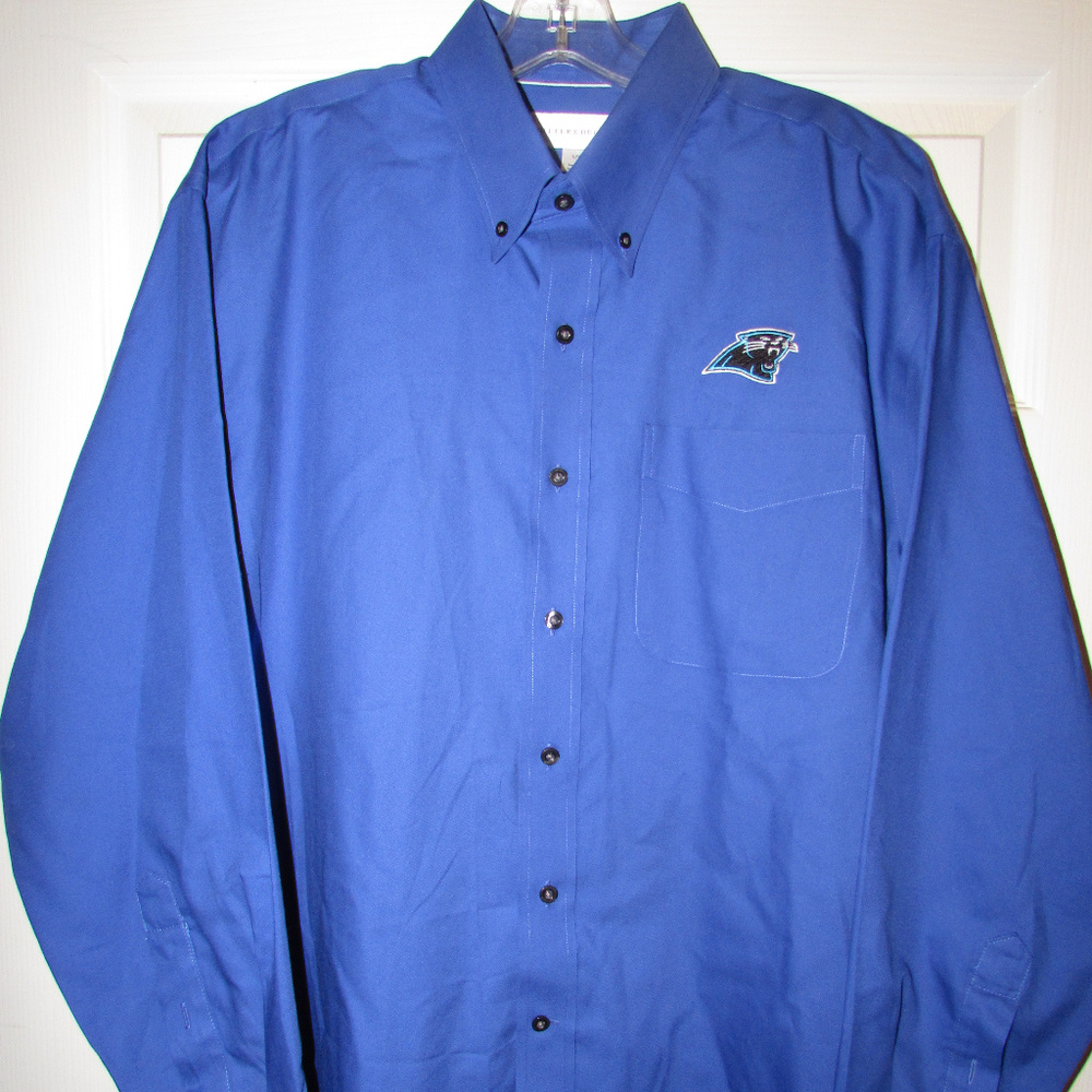 Carolina Panthers Large Cutter Buck Blue Shirt NFL